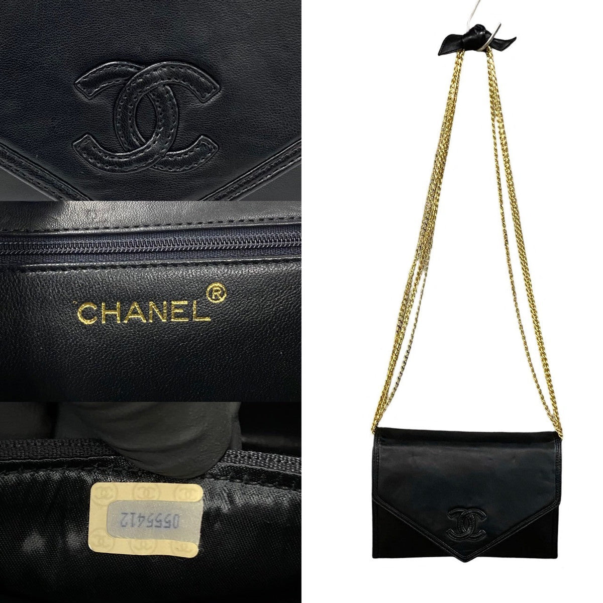 Chanel Coco Lambskin Chain Mini Shoulder Bag Leather Shoulder Bag 07694 in Good condition