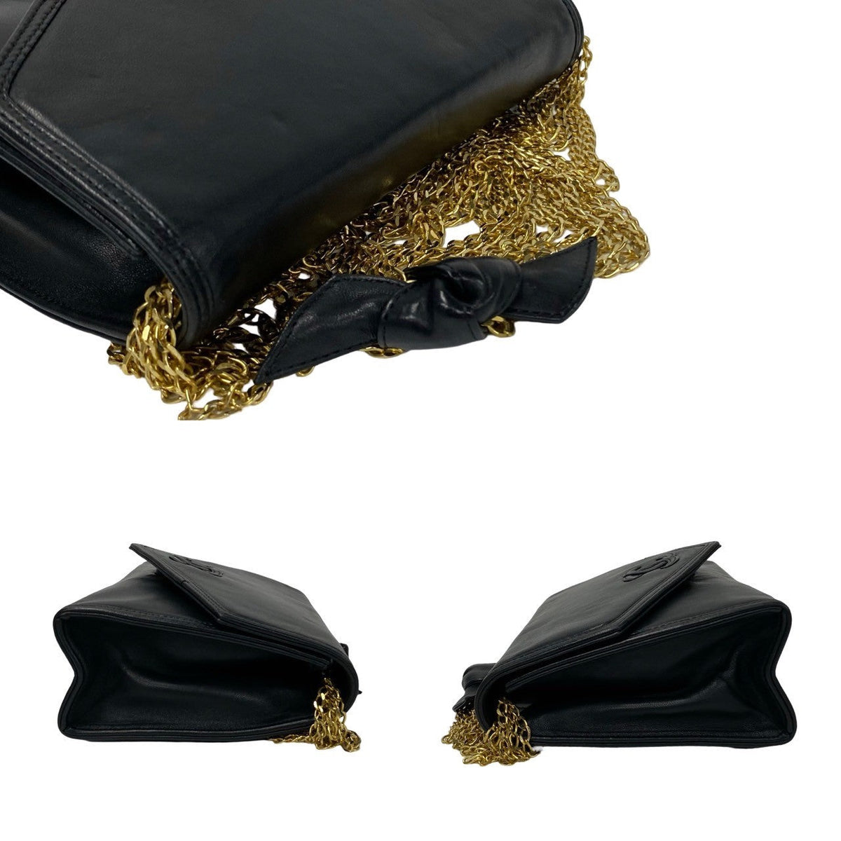 Chanel Coco Lambskin Chain Mini Shoulder Bag Leather Shoulder Bag 07694 in Good condition