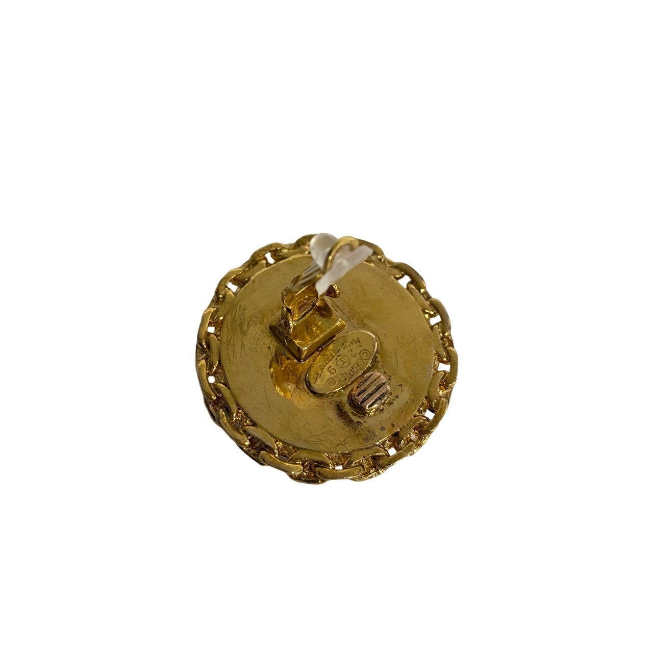 CHANEL Earring Gold Plated black