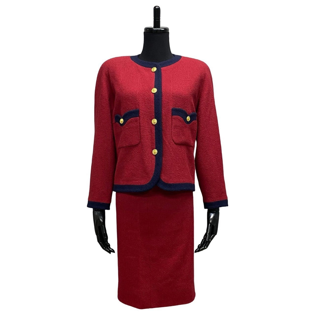 CHANEL setup wool Red 34