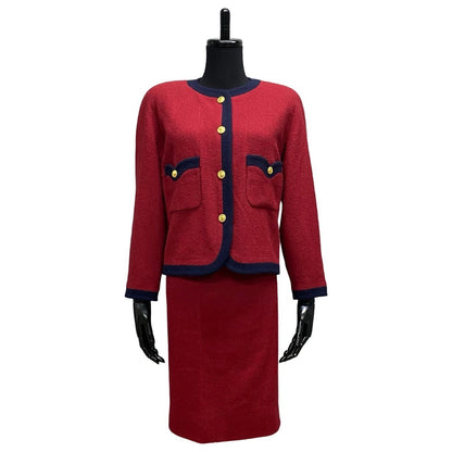 CHANEL setup wool Red 34