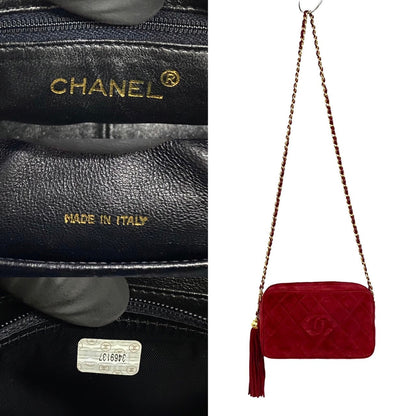 Chanel Matelasse Coco Suede Leather Tassel Chain Shoulder Bag Suede Shoulder Bag 51713 in Excellent condition