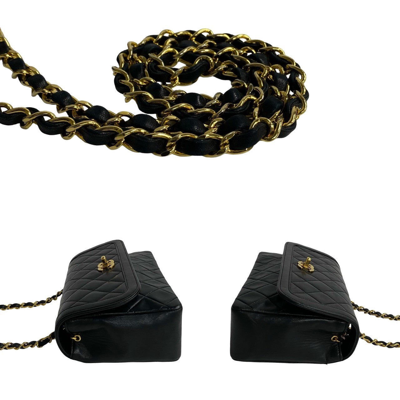 Chanel Matelasse Coco Lambskin Chain Shoulder Bag Leather Shoulder Bag 53396 in Good condition