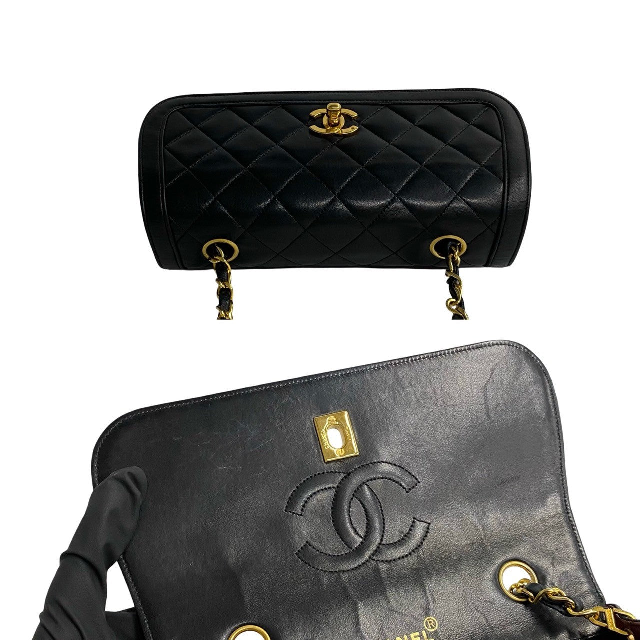 Chanel Matelasse Coco Lambskin Chain Shoulder Bag Leather Shoulder Bag 53396 in Good condition