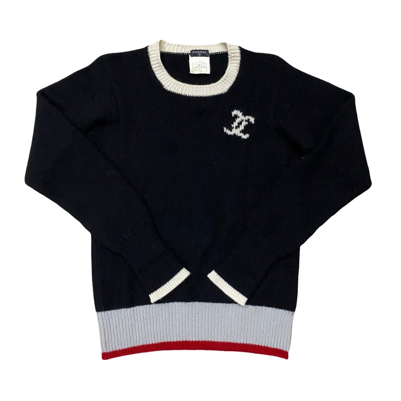 CHANEL sweater cashmere black 42