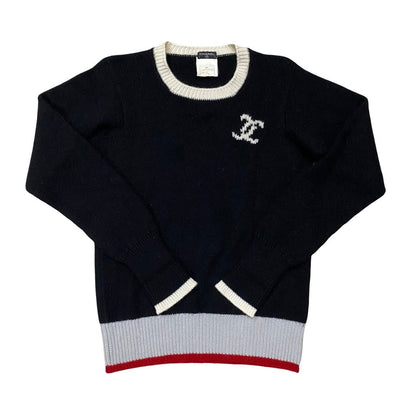 CHANEL sweater cashmere black 42