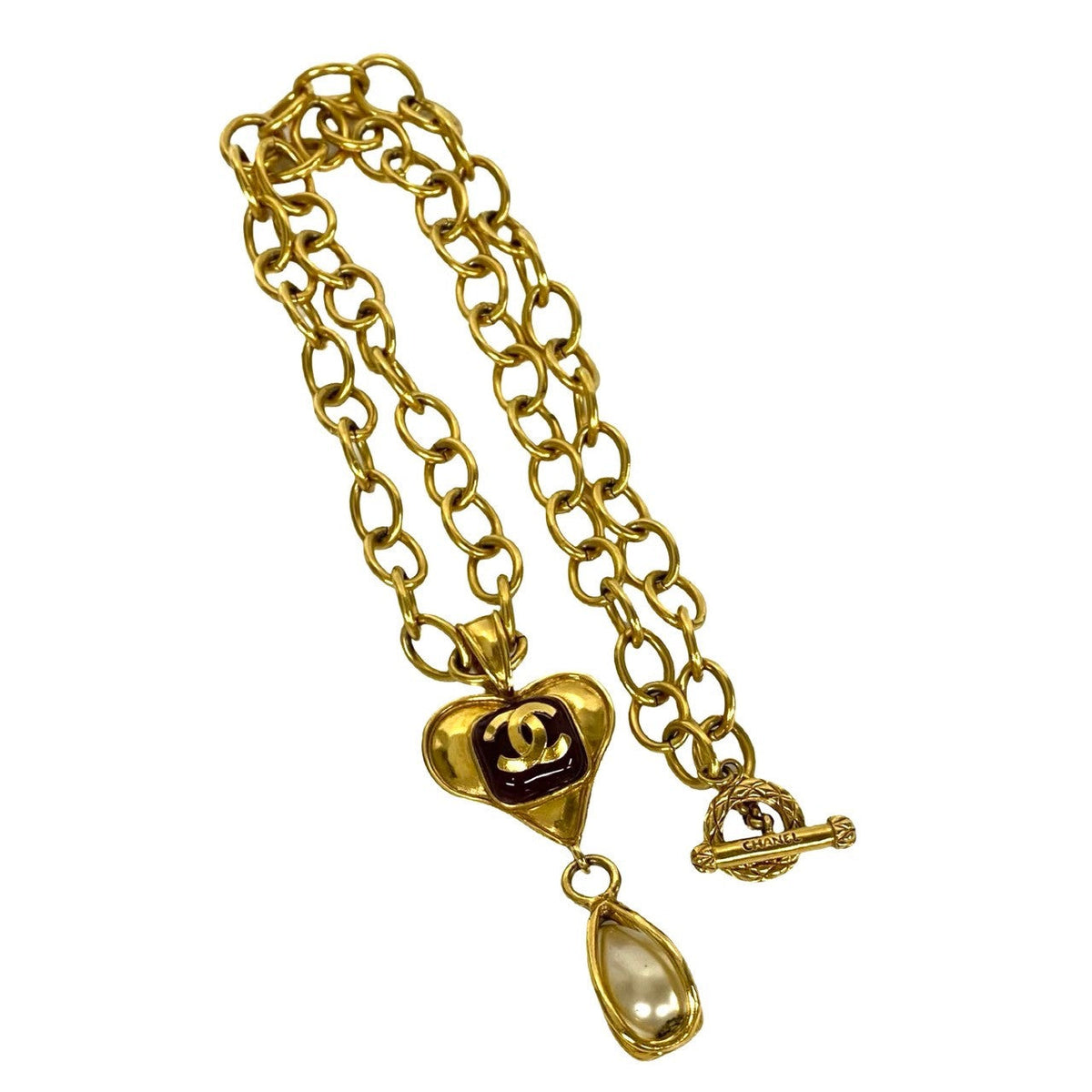 Chanel Vintage Heart Pendant Necklace