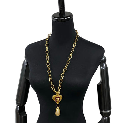 Chanel Vintage Heart Pendant Necklace