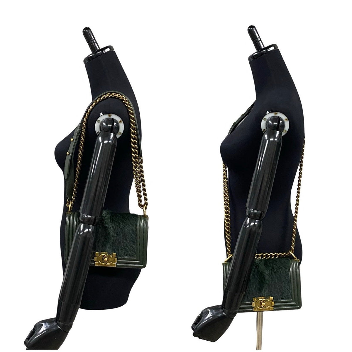 Chanel Boy Chanel Matelasse Rabbit Fur Lambskin Shoulder Bag