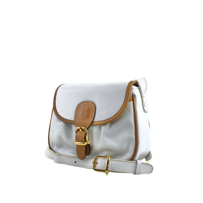 CELINE  Front Buckle Shoulder bag White Vintage hzne27