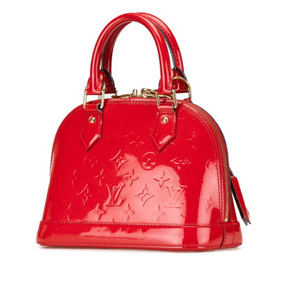Red Louis Vuitton Monogram Vernis Alma BB Satchel