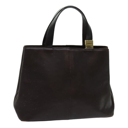 Burberry Hand Bag Leather Brown Auth 70203