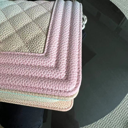 *Un* Caviar Boy Rainbow Small Quilted Grained Calfskin Multicolor Silver Hardware Series 25