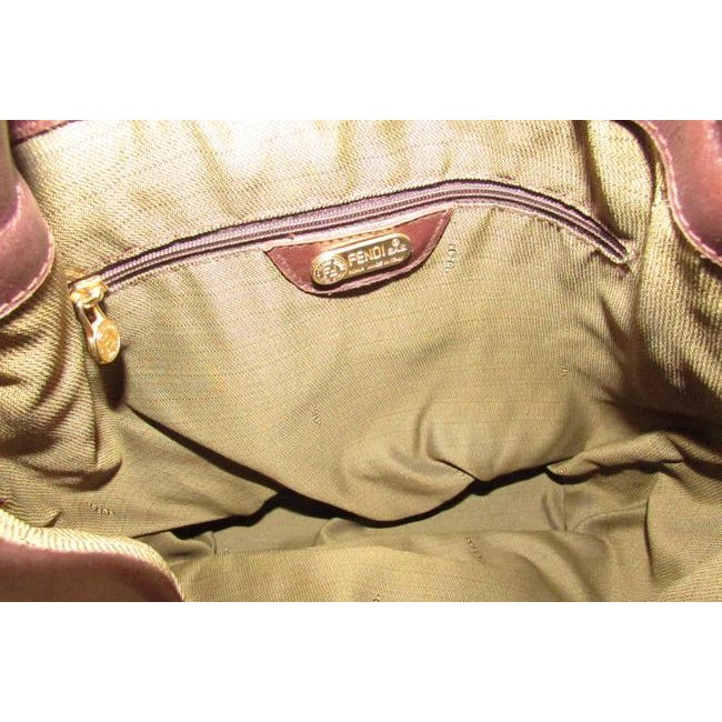 Fendi Brown Quilted Pasta Design Leather Bucket Bag