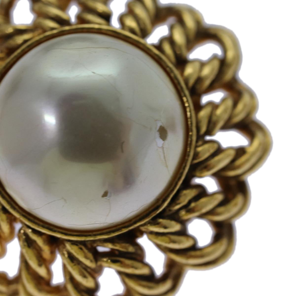 Chanel COCO Mark Earring metal Gold CC Auth 70878