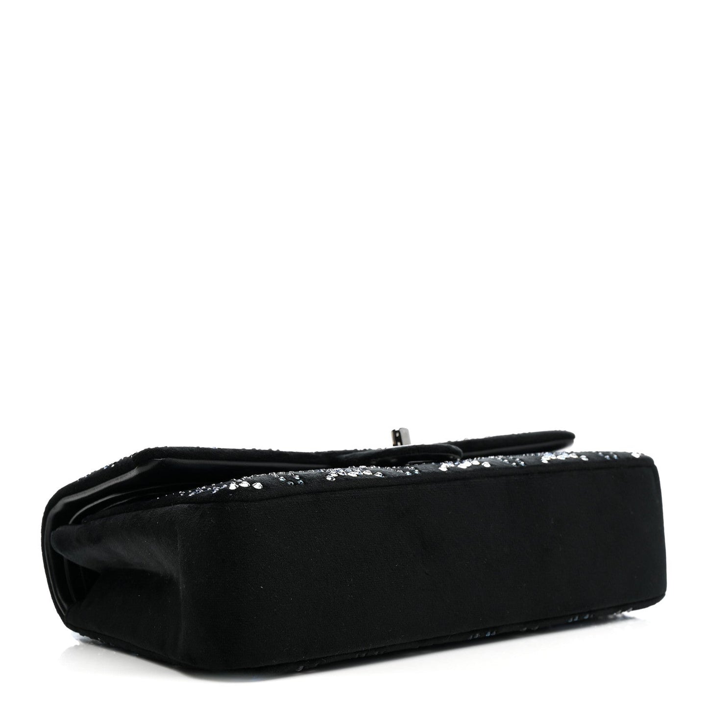 Velvet Crystal Medium Double Flap Black