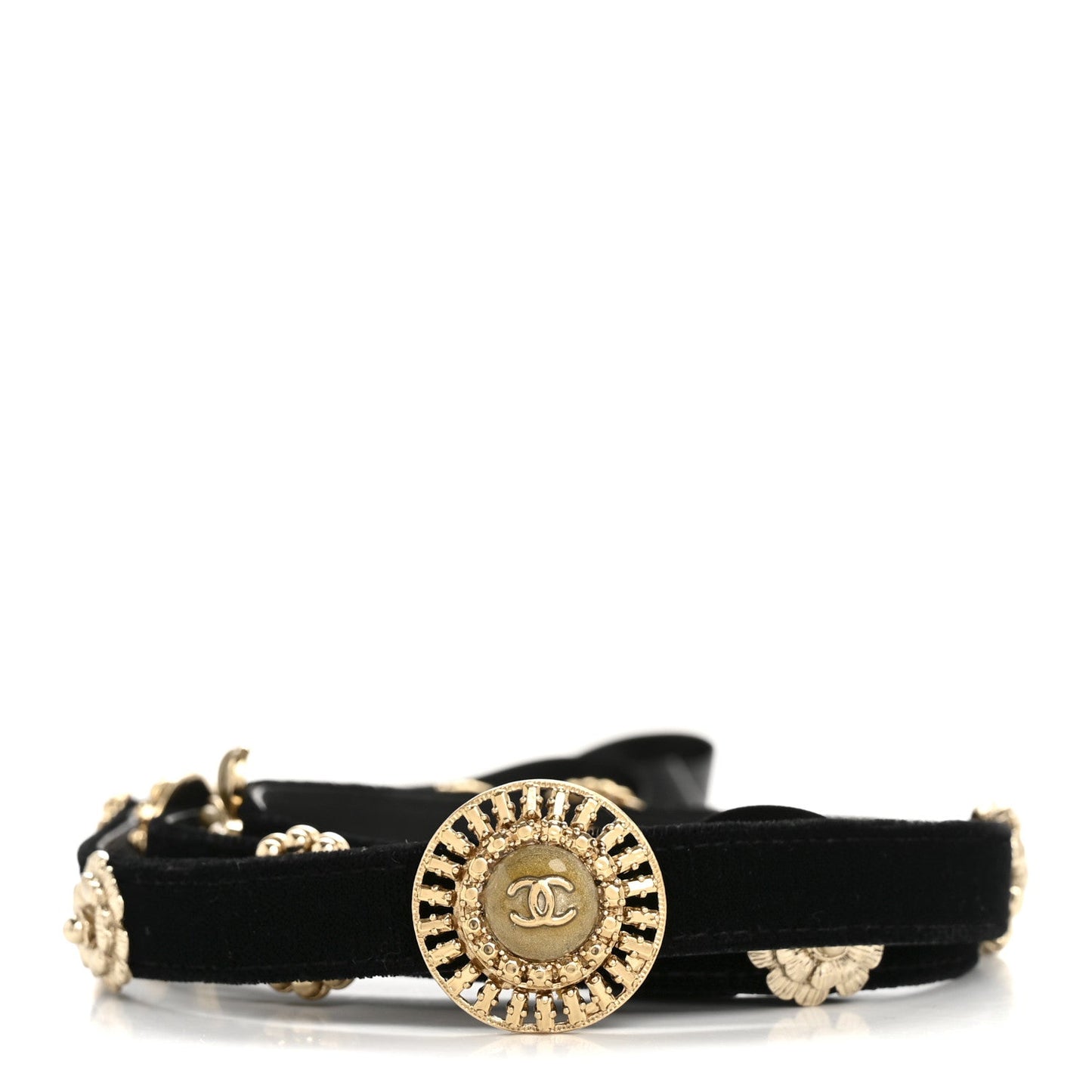Velvet CC Belt Black Gold