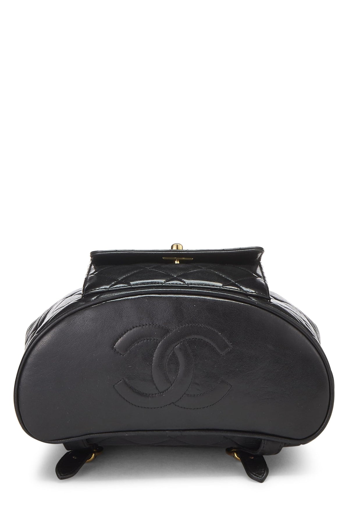 Chanel,  Black Quilted Lambskin 'CC' Classic Backpack Medium, Black