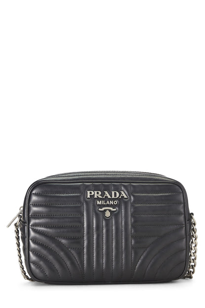 Prada,  Black Calfskin Diagramme Camera Bag Medium, Black