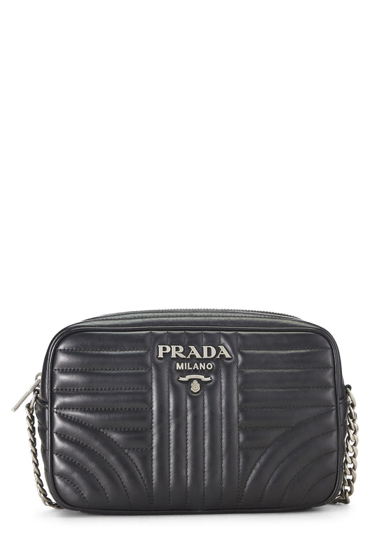 Prada,  Black Calfskin Diagramme Camera Bag Medium, Black