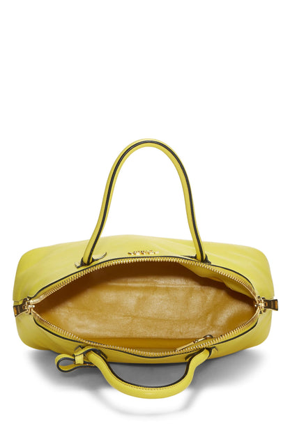 Prada,  Yellow Saffiano Dome Handbag, Yellow