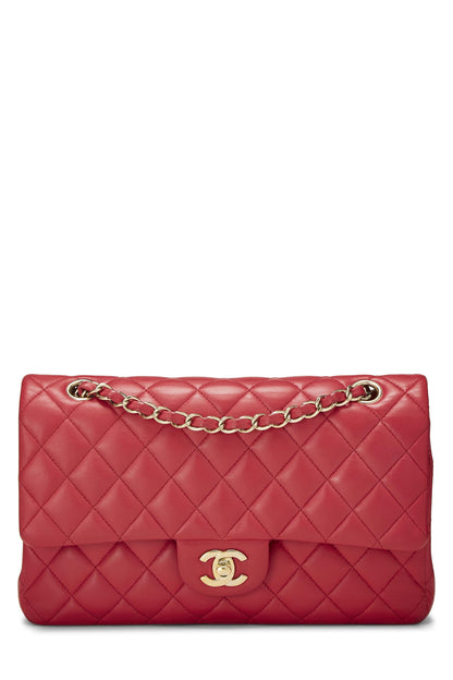 Chanel,  Pink Quilted Lambskin Classic Double Flap Medium, Pink