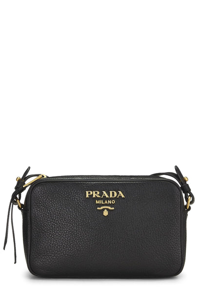 Prada,  Black Vitello Daino Camera Bag, Black