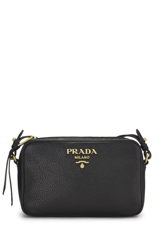 Prada,  Black Vitello Daino Camera Bag, Black