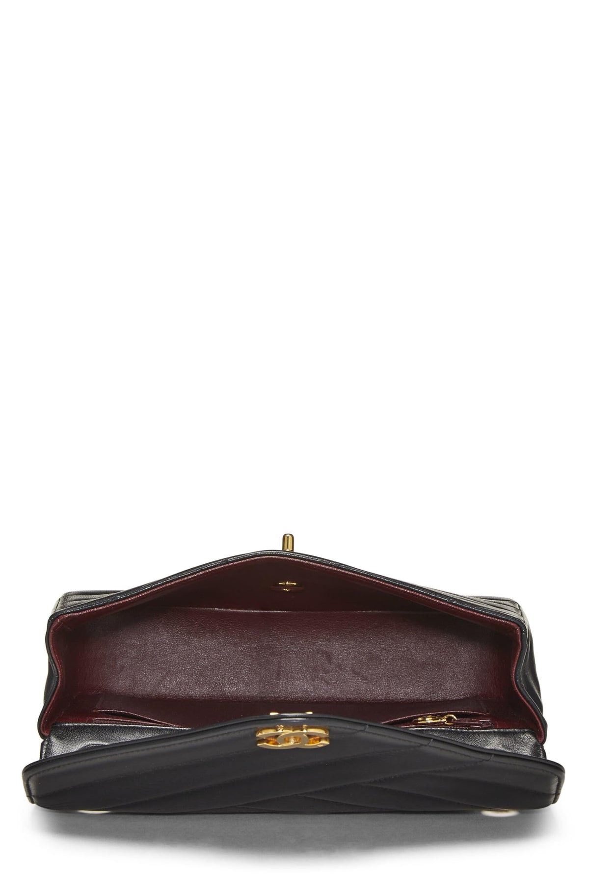 Chanel,  Black Diagonal Quilted Envelope Flap Small, Black