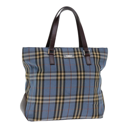 Burberry Nova Check Blue Label Hand Bag Canvas Blue Auth 71025