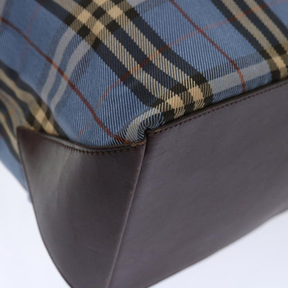 Burberry Nova Check Blue Label Hand Bag Canvas Blue Auth 71025