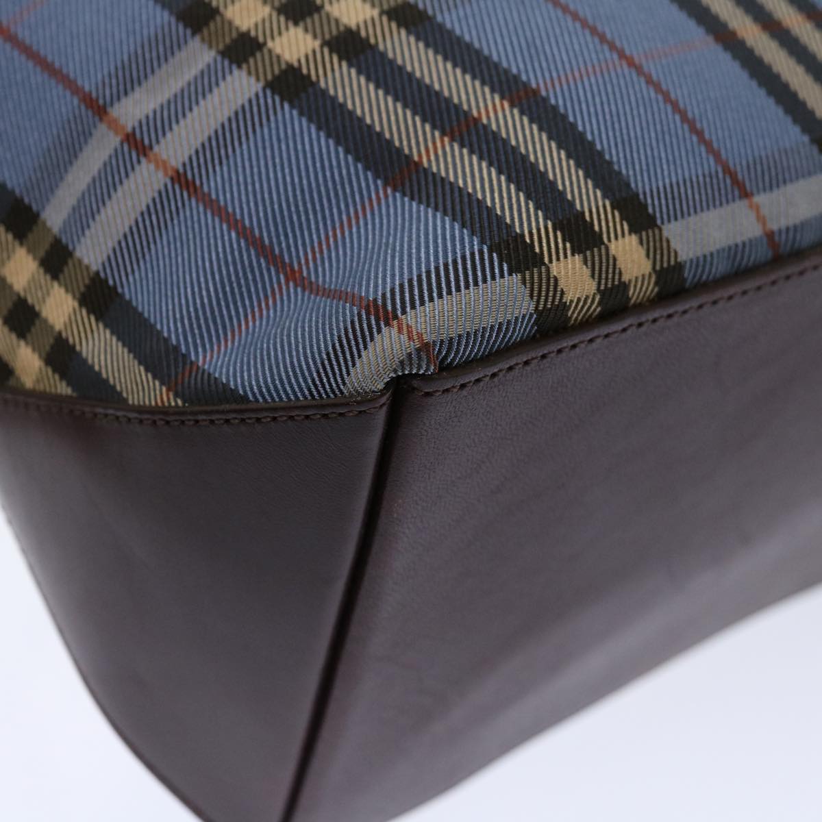 Burberry Nova Check Blue Label Hand Bag Canvas Blue Auth 71025