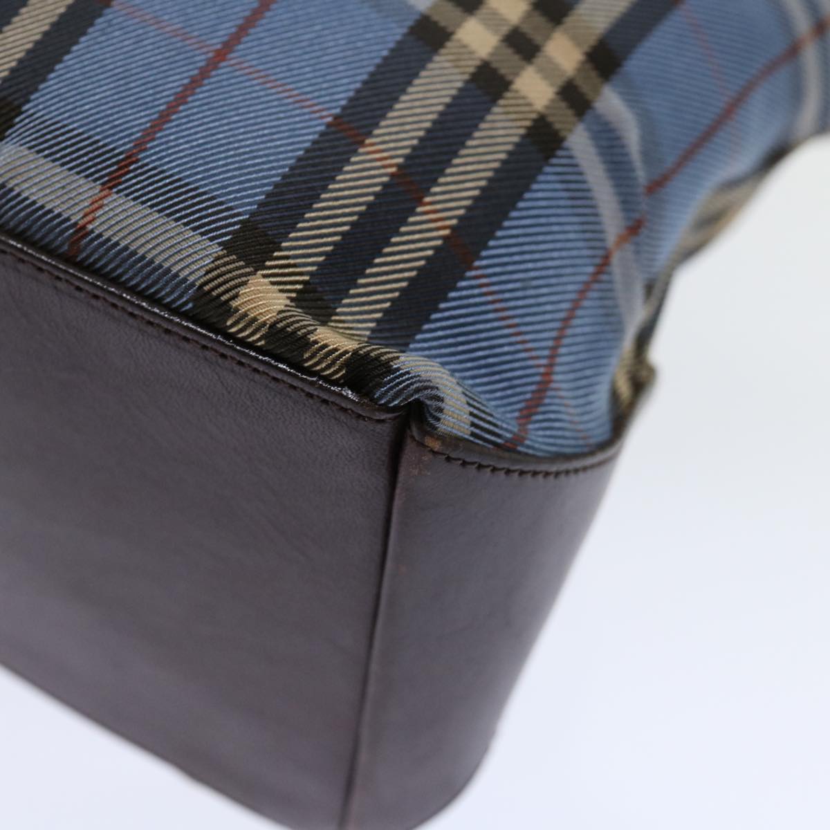 Burberry Nova Check Blue Label Hand Bag Canvas Blue Auth 71025