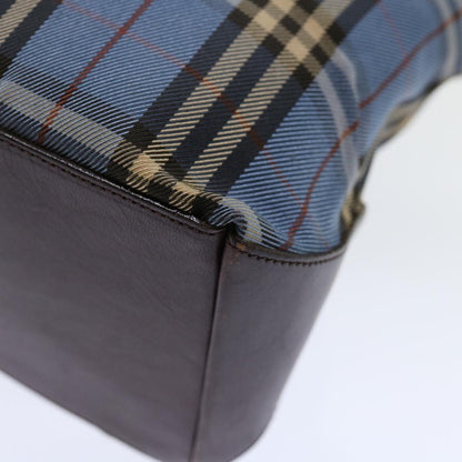 Burberry Nova Check Blue Label Hand Bag Canvas Blue Auth 71025