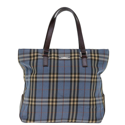 Burberry Nova Check Blue Label Hand Bag Canvas Blue Auth 71025