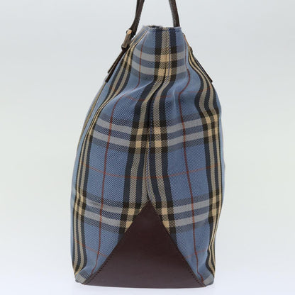 Burberry Nova Check Blue Label Hand Bag Canvas Blue Auth 71025