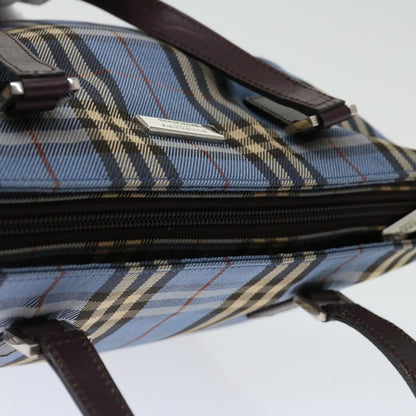 Burberry Nova Check Blue Label Hand Bag Canvas Blue Auth 71025