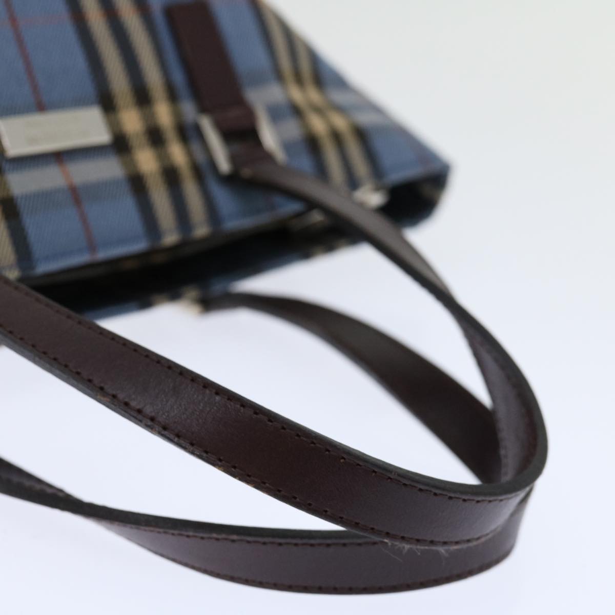 Burberry Nova Check Blue Label Hand Bag Canvas Blue Auth 71025
