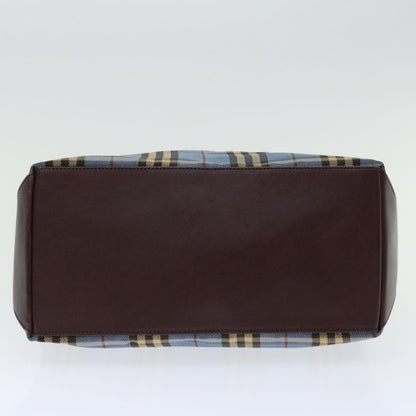 Burberry Nova Check Blue Label Hand Bag Canvas Blue Auth 71025