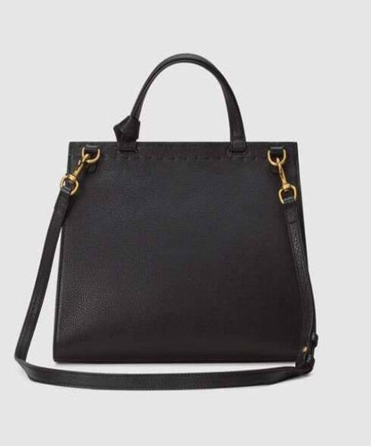 Gucci GG Marmont Small Top Handle Bag Lightweight Leather Black