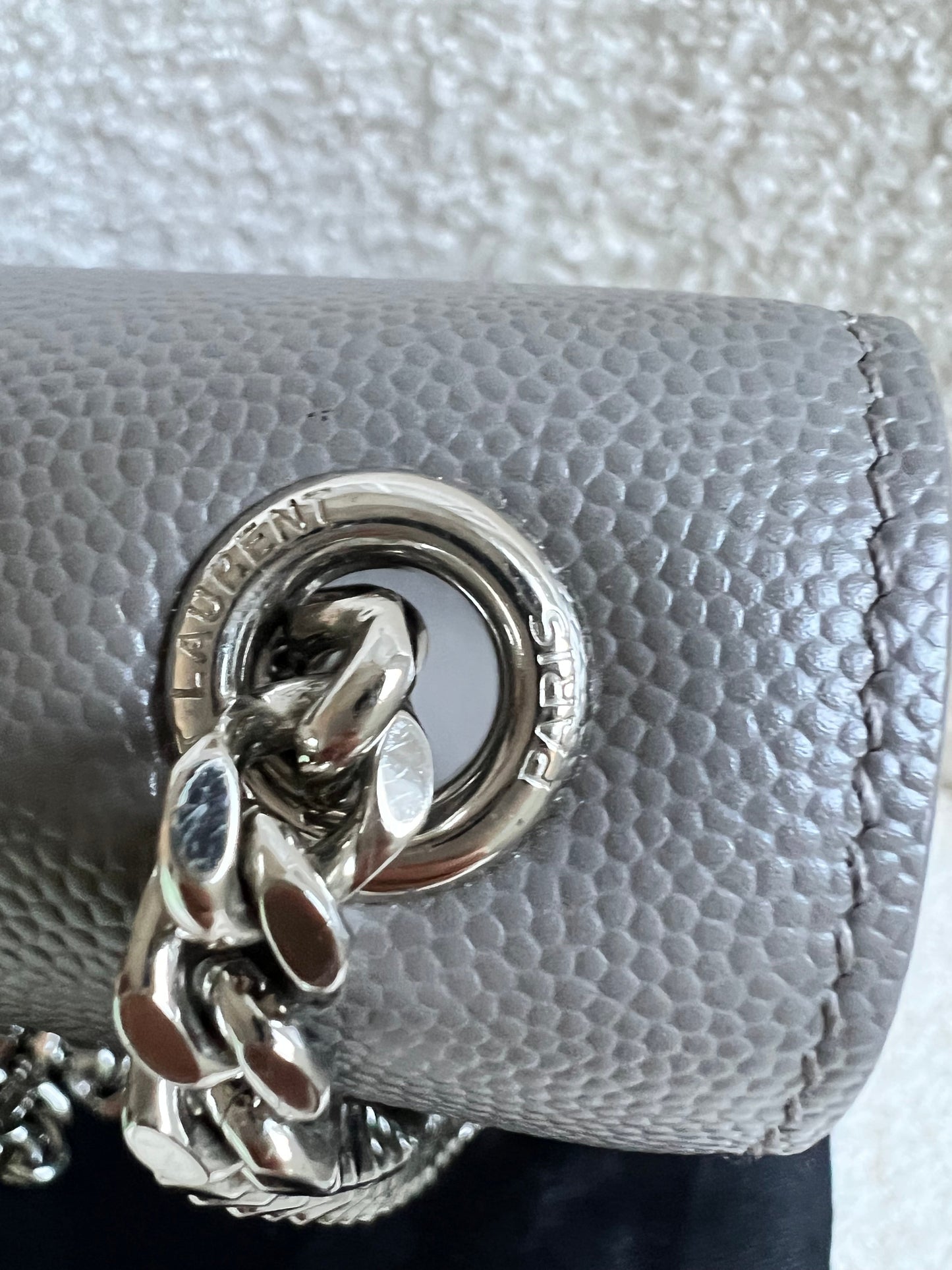 Yves Saint Laurent (YSL) Grey Small Kate with Silver Hardware