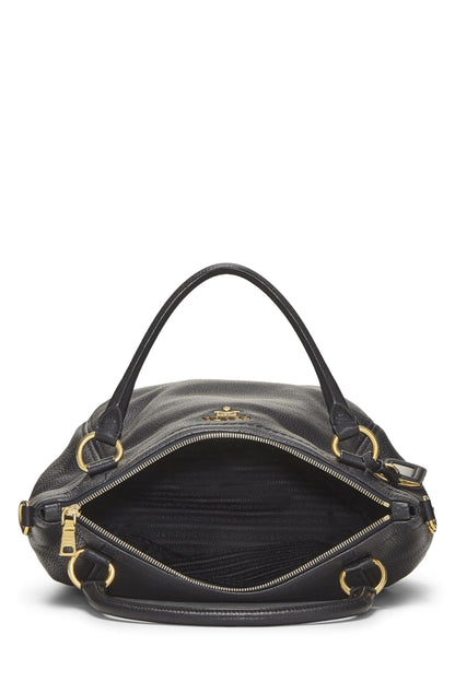 Prada,  Black Vitello Daino Sacca 2 Manici, Black