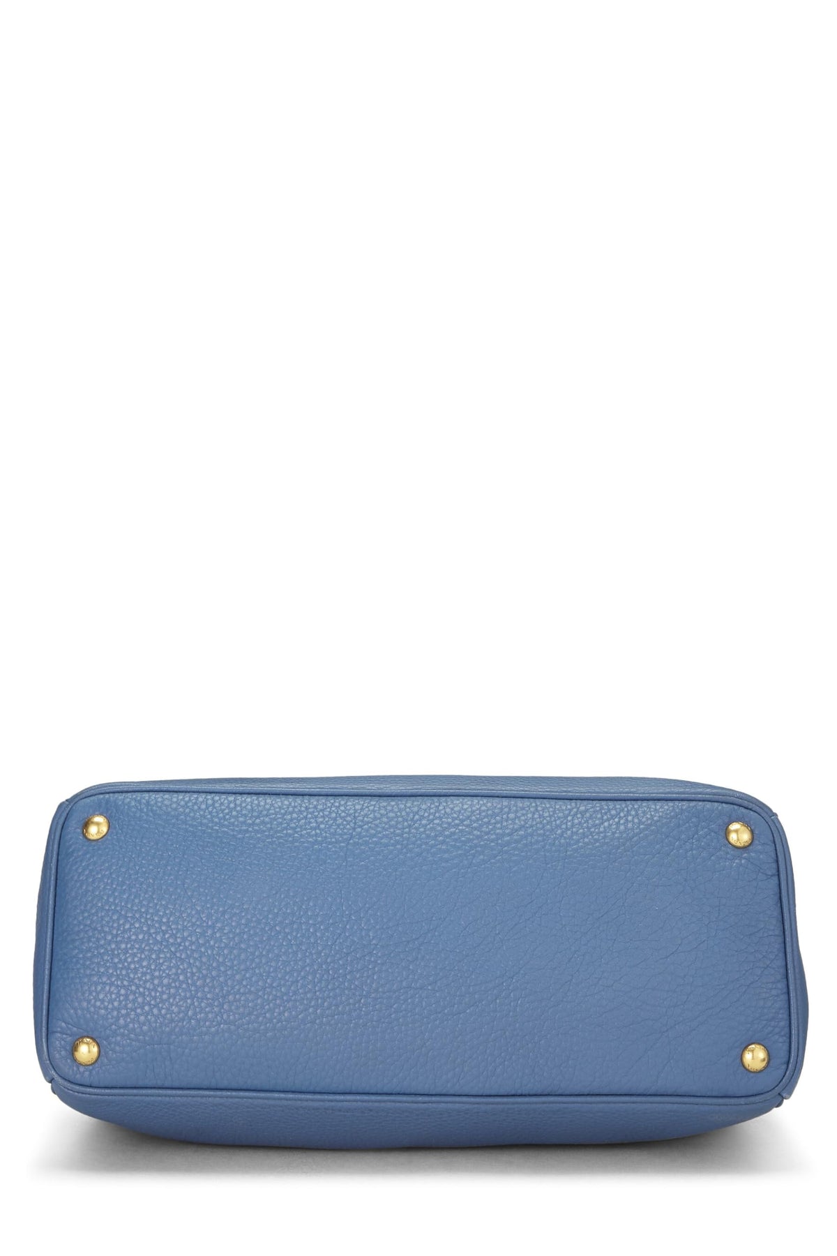 Prada,  Blue Vitello Daino Convertible Open Tote, Blue