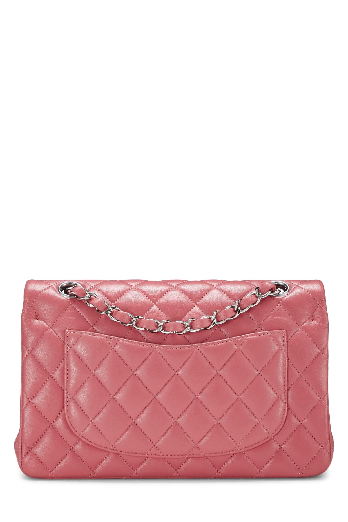 Chanel,  Pink Quilted Lambskin Classic Double Flap Small, Pink
