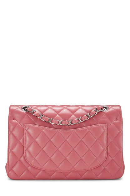 Chanel,  Pink Quilted Lambskin Classic Double Flap Small, Pink