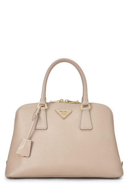 Prada,  Beige Saffiano Convertible Handbag Small, Beige