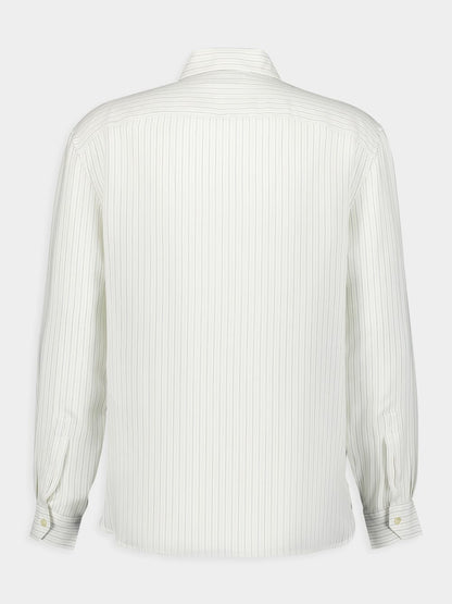 Striped Silk Satin Shirt