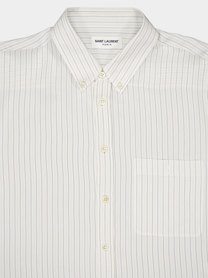 Striped Silk Satin Shirt
