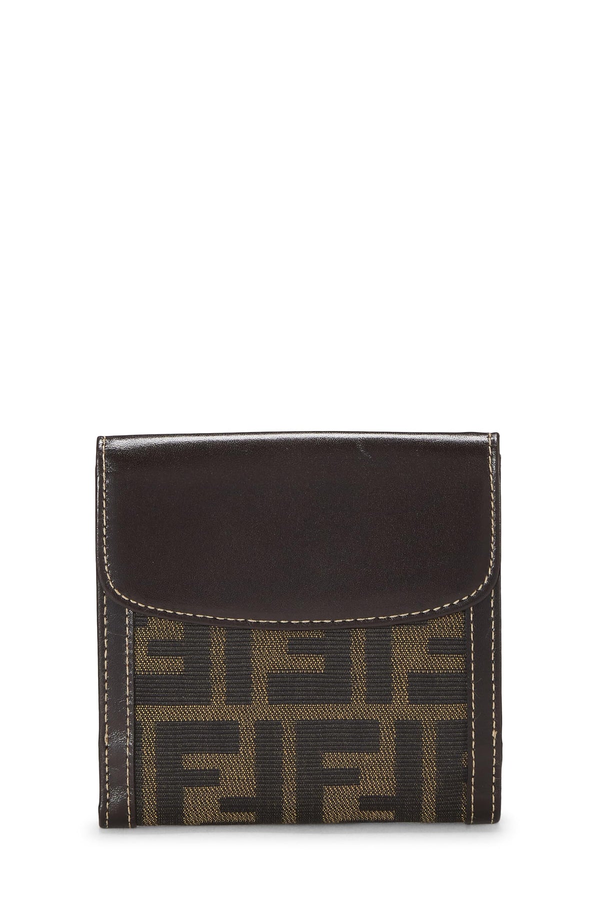 Fendi,  Brown Zucca Canvas Compact Wallet, Brown
