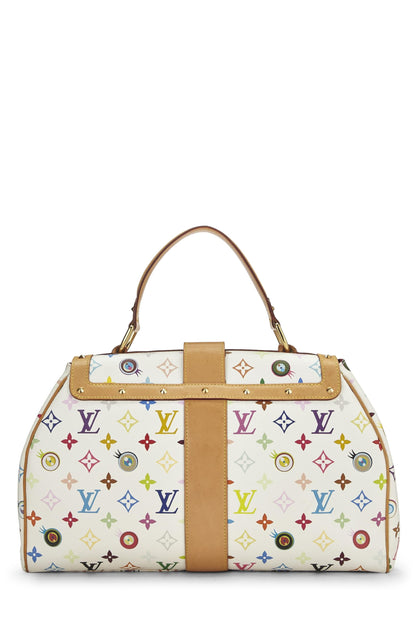 Louis Vuitton,  Takashi Murakami x Louis Vuitton White Monogram Multicolore Eye Love You Handbag, White